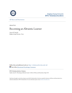 Becoming an Altruistic Learner - BYU ScholarsArchive