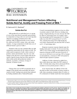 Nutritional and Management Factors Affecting Solids-Not