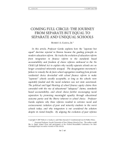 Coming Full Circle: The Journey from Separate but Equal to