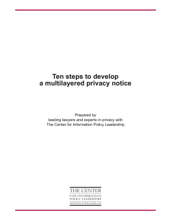 Ten steps to develop a multilayered privacy notice