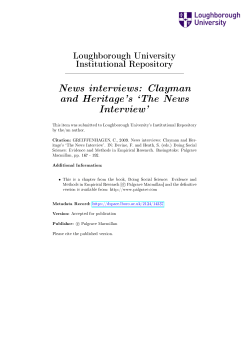 News interviews - Loughborough University Institutional Repository