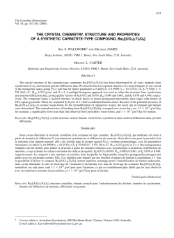 THE CRYSTAL CHEMISTRY, STRUCTURE AND