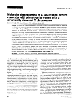 Molecular determination of X inactivation pattern correlates