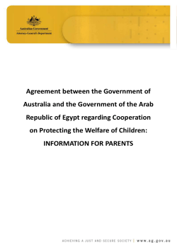 Australia-Egypt Agreement&mdash;information for parents