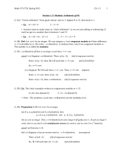 1.3 - Modular Arithmetic