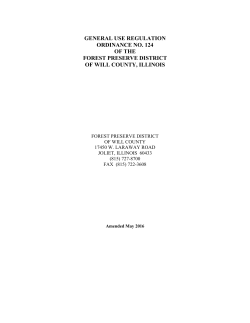 General Use Ordinance No. 124 - Forest Preserve District of Will