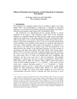 Effects of Phonetics and Frequency on the Productivity