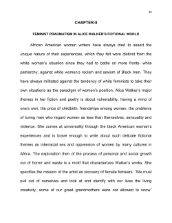 CHAPTER-II African American women writers have always tried to