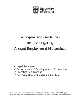 Principles and Guidelines for Investigating Alleged Employment
