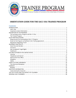 ORIENTATION GUIDE FOR SACC