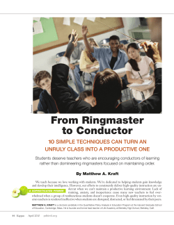 k From Ringmaster to Conductor