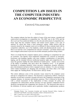 COMPETITION LAW ISSUES IN THE COMPUTER INDUSTRY