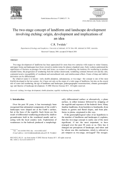 The two-stage concept of landform and landscape development