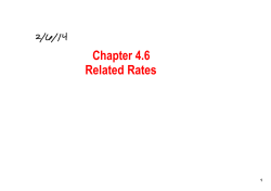 Chapter 4.6 Related Rates