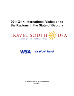 2011Q1-4 International Visitation to the Regions in the State of