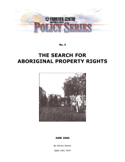 the search for aboriginal property rights