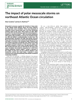The impact of polar mesoscale storms on northeast Atlantic Ocean