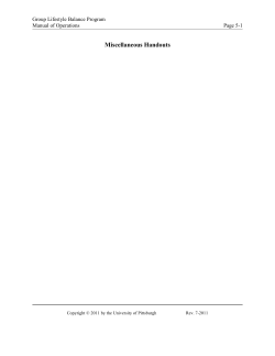 Miscellaneous Handouts - University of Pittsburgh