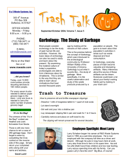 Garbology: The Study of Garbage