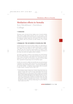 Mediation efforts in Somalia