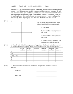 Math 112 Test 1 Sp11 ch. 1, 2, sec. 8.1, 8.2, 8.4 Name Numbers 1
