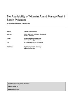 Bio Availability of Vitamin A and Mango Fruit in