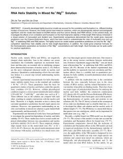 RNA Helix Stability in Mixed Na /Mg Solution - Shi