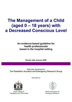 The Management of a Child (aged 0 &oelig; 18 years) with a Decreased