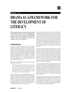 drama as a framework for the development of literacy