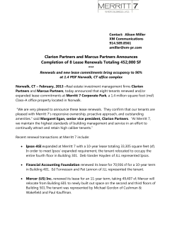 Clarion Partners and Marcus Partners Announces