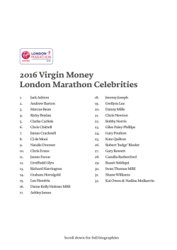 2016 Virgin Money London Marathon Celebrities