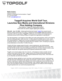Topgolf Acquires World Golf Tour, Launches New Media and