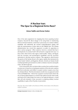 A Nuclear Iran: The Spur to a Regional Arms Race?