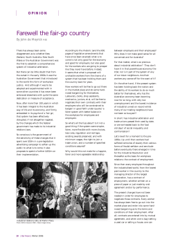 Farewell the fair-go country