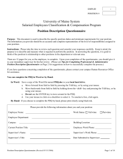 Position Description Questionnaire