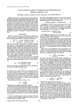 CALCULATION OF ABSOLUTE DIFFRACTION INTENSITIES FOR
