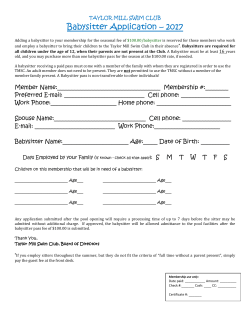 Babysitter Application &ndash; 2017