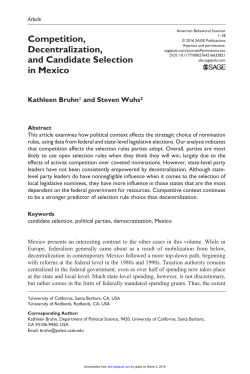 Competition, Decentralization, and Candidate Selection in Mexico