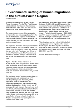 Environmental setting of human migrations in the circum