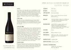 Tasting Notes - Mitolo Wines
