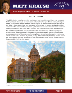 2016 Newsletter 11.01.2016 - Texas House of Representatives