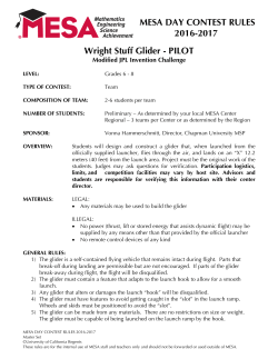 MESA DAY CONTEST RULES 2016-2017 Wright Stuff Glider