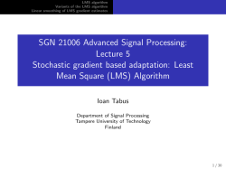 SGN 21006 Advanced Signal Processing: Lecture 5 Stochastic