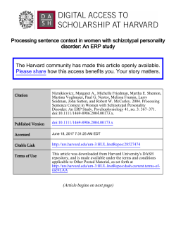 Processing sentence context in women with schizotypal personality