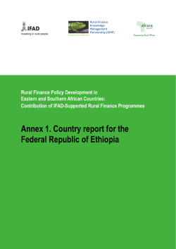 Annex 1. Country report for the Federal Republic of Ethiopia