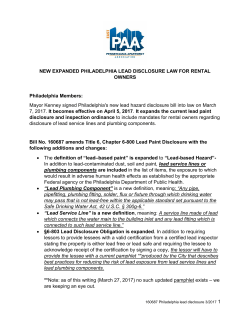NEW EXPANDED PHILADELPHIA LEAD DISCLOSURE LAW FOR