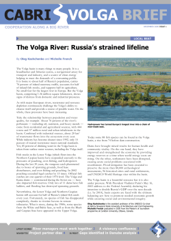 The Volga River: Russia`s strained lifeline - CABRI