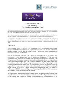 The City College of New York (City or CCNY), our country`s first free