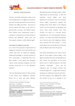 1 Australia`s `Stolen Generation` The term `the Stolen Generation
