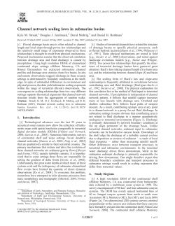 Channel network scaling laws in submarine basins